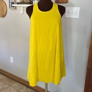 Alice and Olivia women’s tank mini dress size XS yellow silk twist back beach re